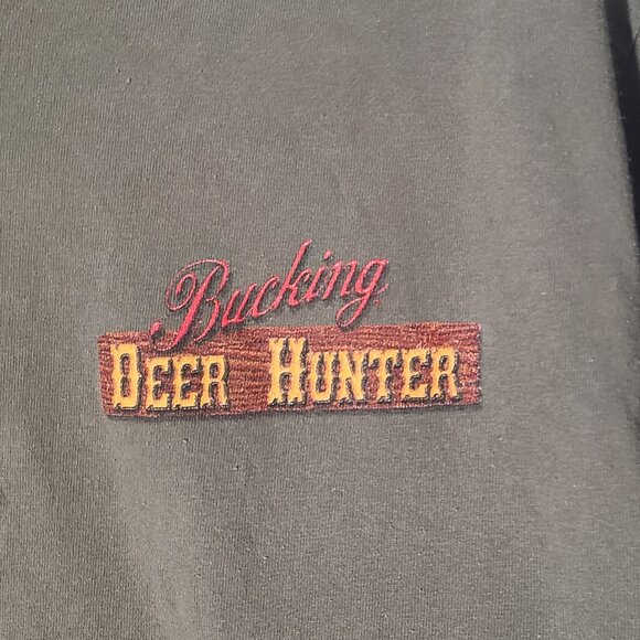 Vintage Bucking Deer Hunter" Ride"em Hard, Put'em Away Wet" Large Green T-Shirt - Picture 5 of 6